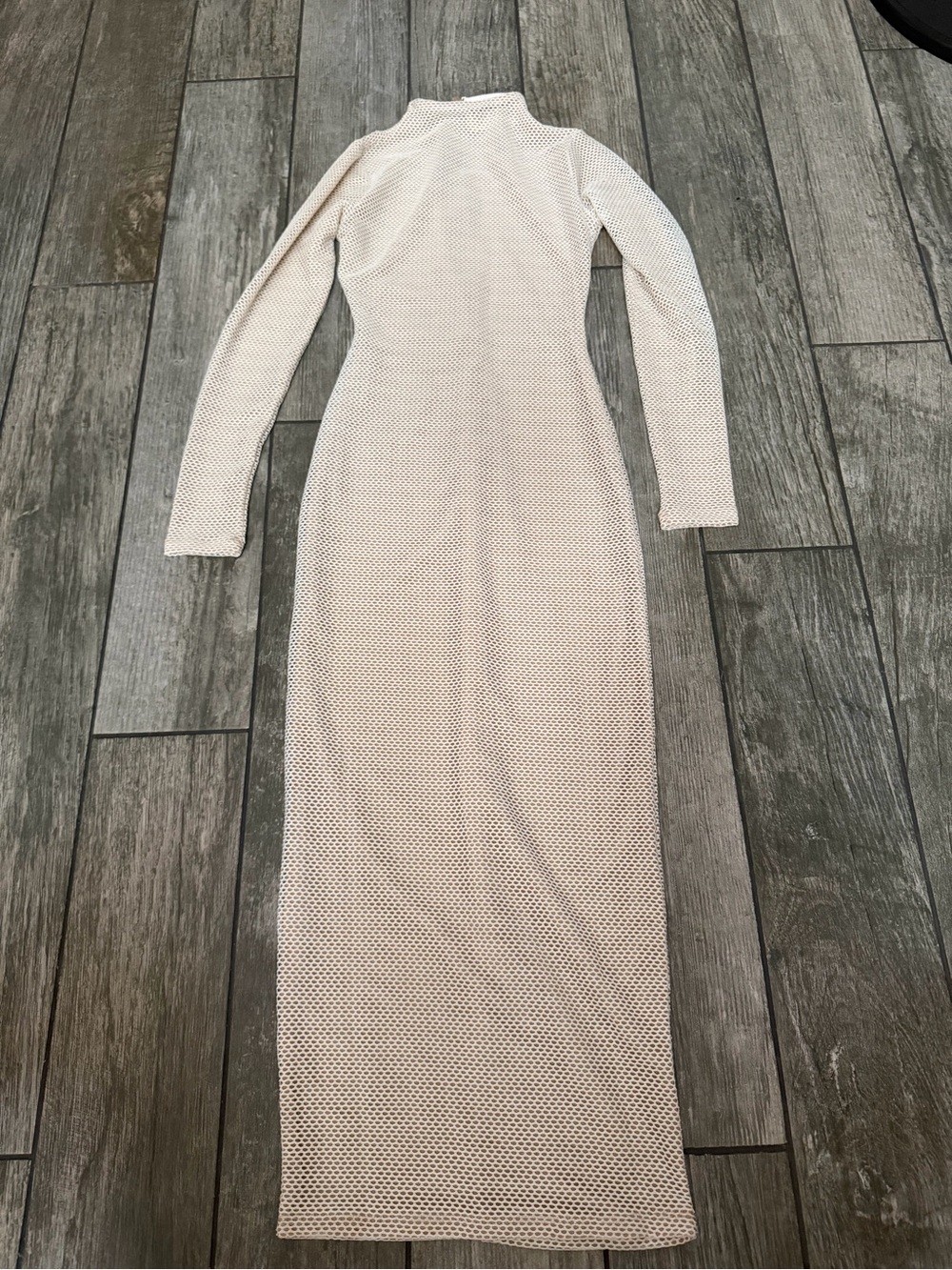 New Naked Wardrobe Fitted Silhouette Mesh Knit Dress